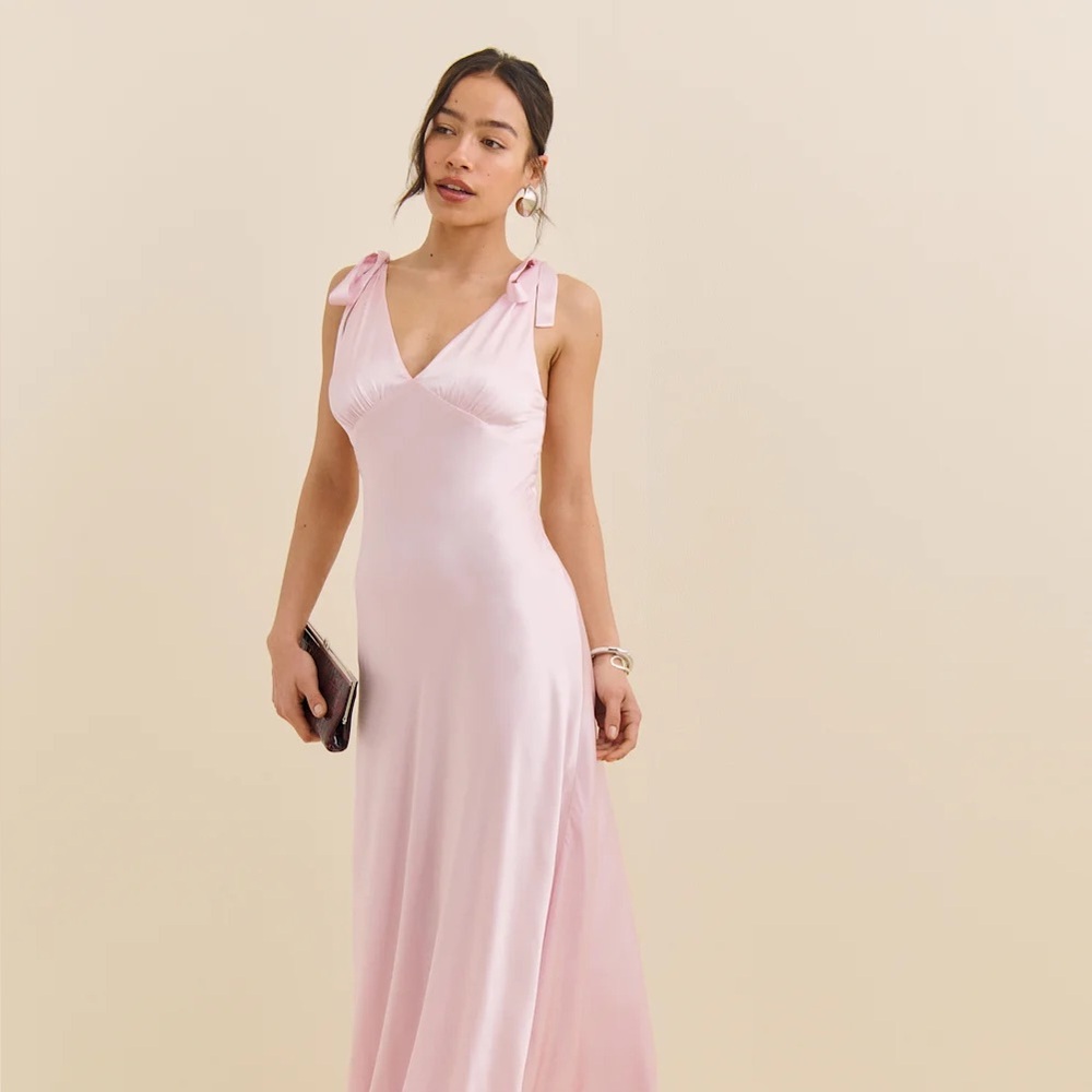 NWT Reformation Pernille Pink Silk Dress